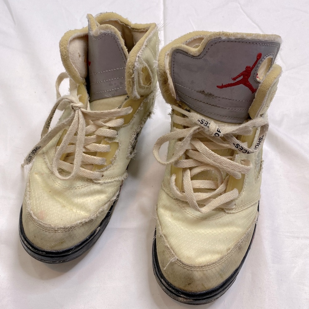 Nike Air Jordan 5 Retro SP x Off White Sail (PS) Sz 3Y CV4827-100